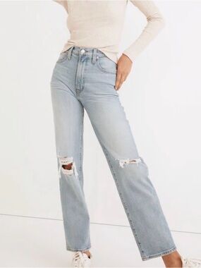 Madewell Perfect Vintage Straight Jean Danby Wash Knee-Rip 28